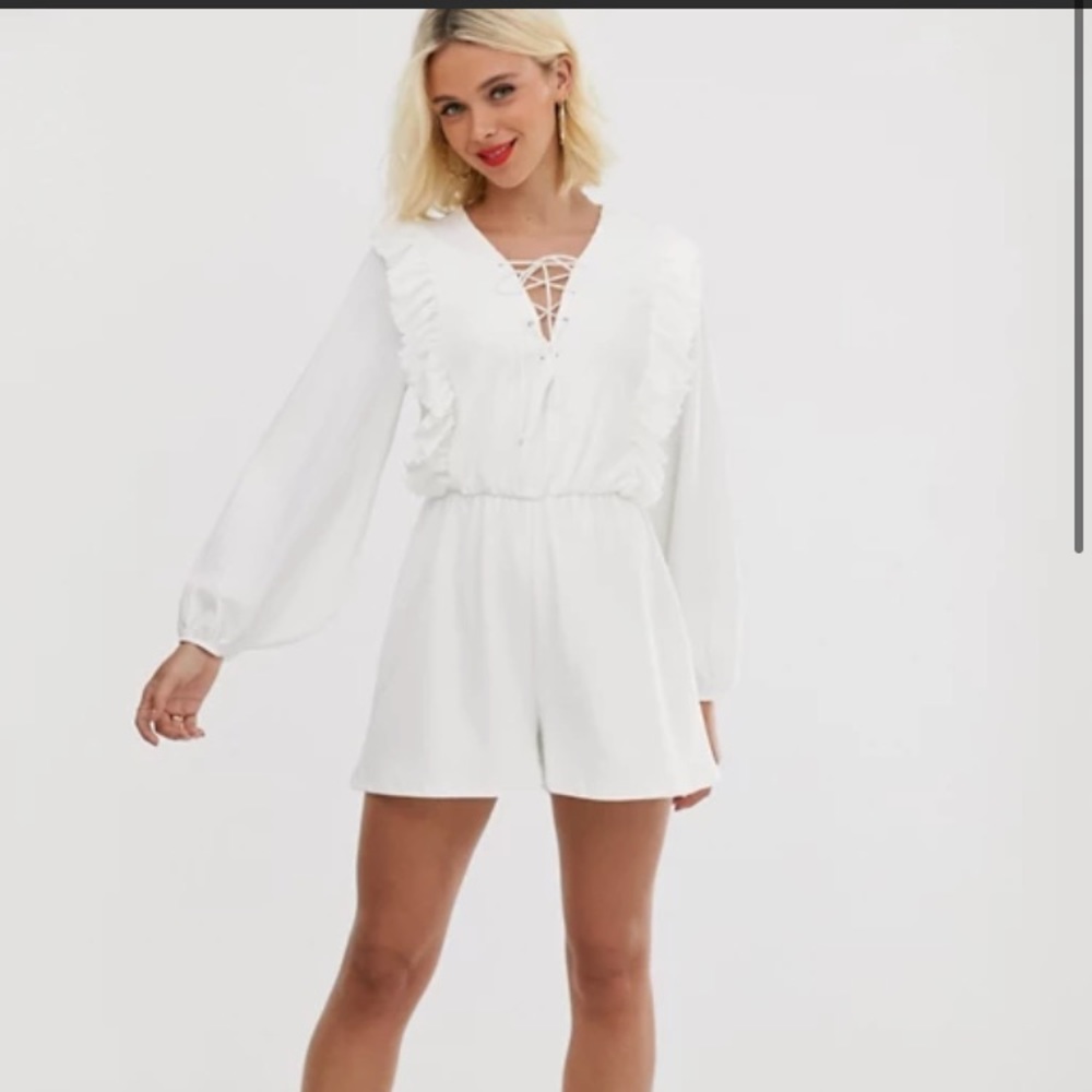 COPY - ASOS Ruffled White Romper NWT